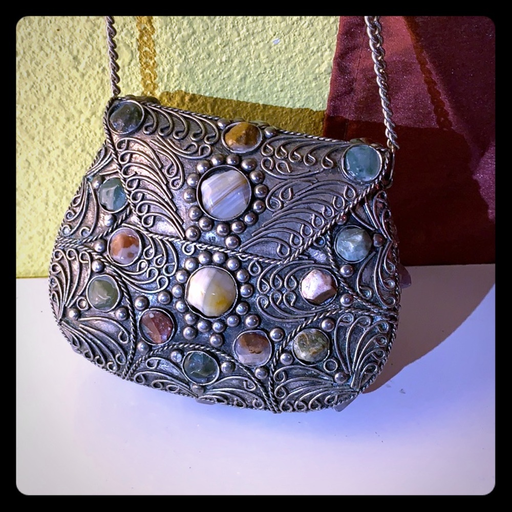 Metal gem purse